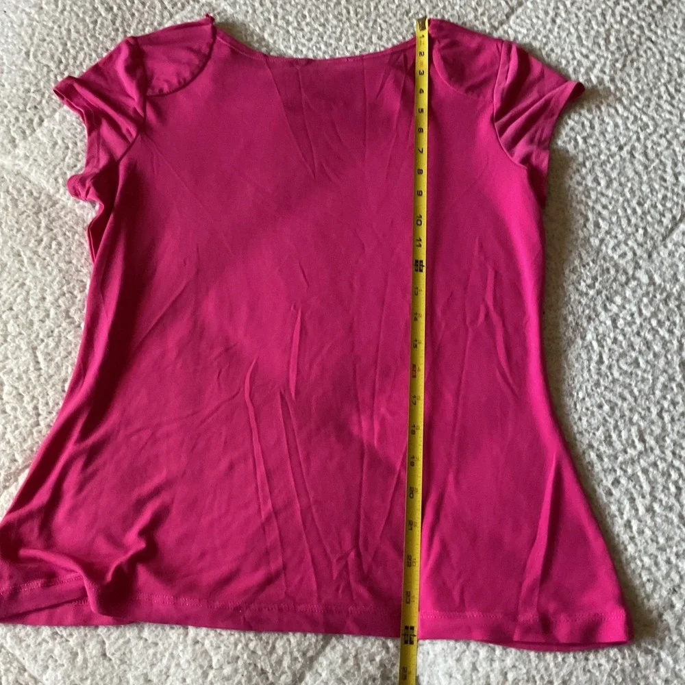 Melanie Lyne Blouse Womens P/S Pink Excellent Cowl Neck Cap Sleeve Top - Picture 3 of 3